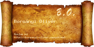 Borsányi Olivér névjegykártya